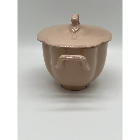Vintage Johnson Bros. England Rosedawn Pink Art Deco Sugar Dish Bowl w/ Lid - Picture 3 of 8